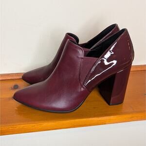 Ecco shape Burgundy Red Block Heel Ankle Boots Size 37